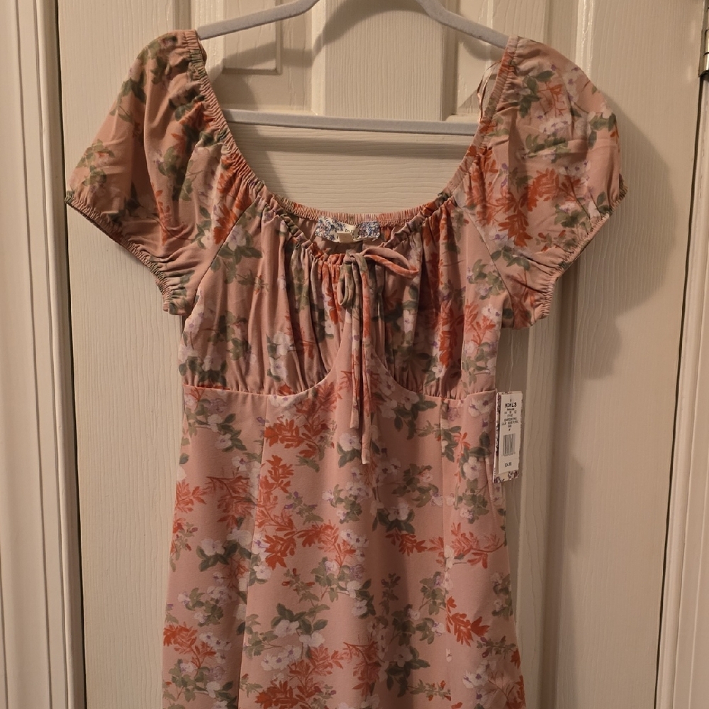 PINK REPUBLIC BRAND WOMEN'S JUNIOR SIZE PINK FLORAL SUMMER DRESS SIZE MEDIUM